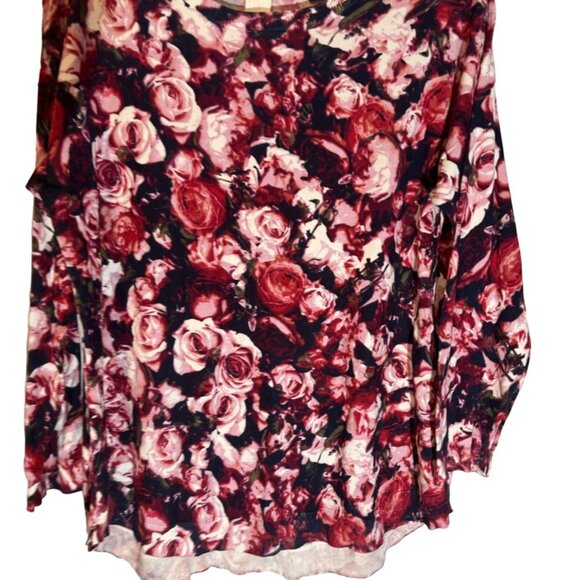 Gramercy 22 Women's Floral Long Sleeve Top 1X - Rayon/Nylon Blend sweater.NWOT - Picture 3 of 11